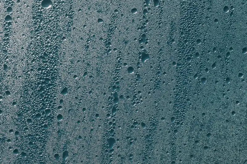 Condensation running down the inside of a window pane